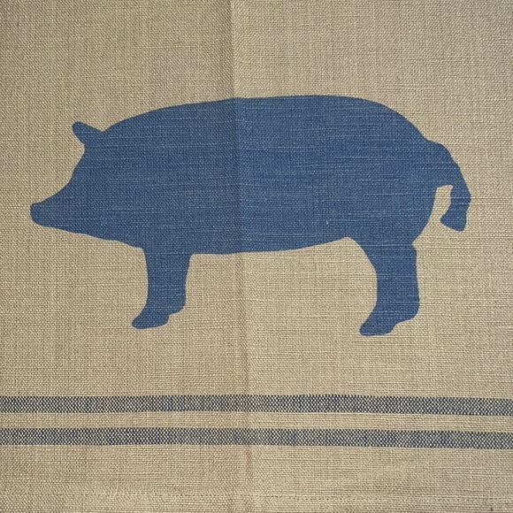 Farm Fresh collection: dish towels rooster/cow/pig silhouette/stripe border-NWT - Picture 5 of 16